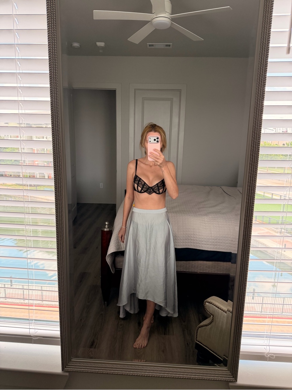 ASOS Light Gray High-Low Maxi Skirt